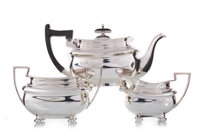 Lot 74 - GEORGE V SILVER THREE-PIECE TEA SERVICE