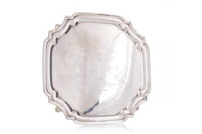 Lot 75 - GEORGE VI SILVER CARD TRAY