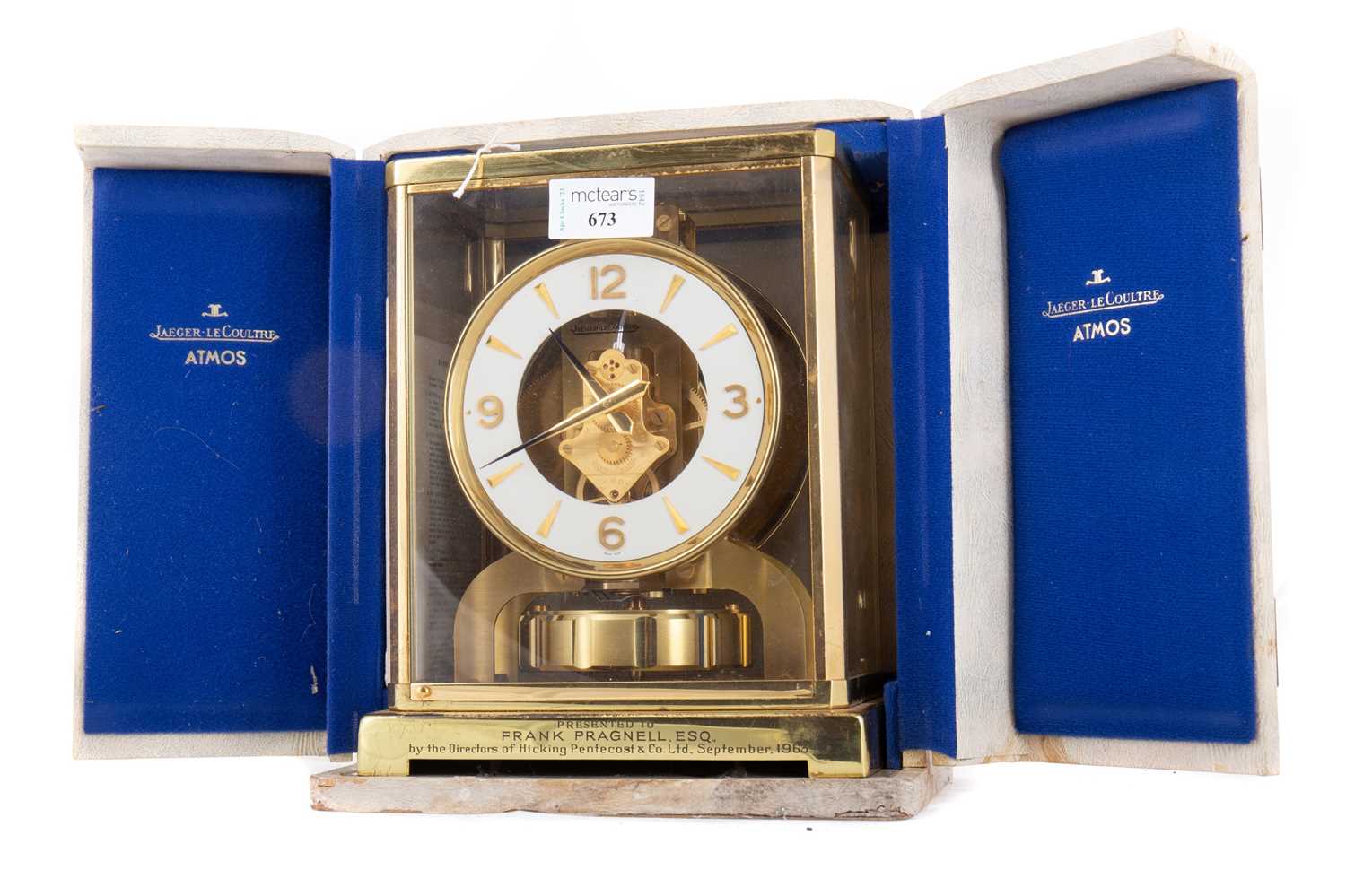 Dagger Clock Lot 673 - JAEGER LeCOULTRE 'ATMOS' CLOCK