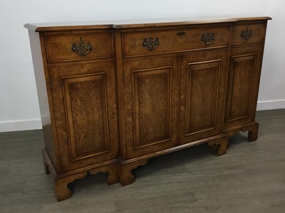 Lot 322A - IAIN JAMES, BURR WALNUT BREAKFRONT SIDEBOARD