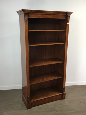 Lot 915 - WALNUT OPEN BOOKCASE