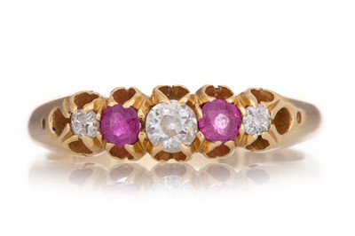 Lot 442 - VICTORIAN RUBY AND DIAMOND RING