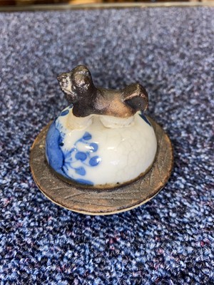 Lot 1062 - PAIR OF CHINESE BLUE AND WHITE CRACKLE GLAZE VASES