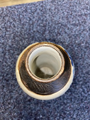 Lot 1062 - PAIR OF CHINESE BLUE AND WHITE CRACKLE GLAZE VASES