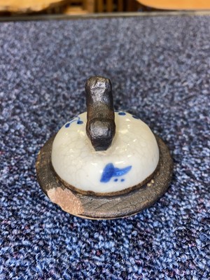 Lot 1062 - PAIR OF CHINESE BLUE AND WHITE CRACKLE GLAZE VASES