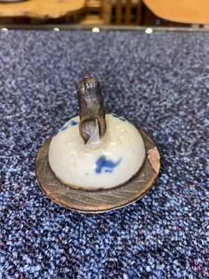 Lot 1062 - PAIR OF CHINESE BLUE AND WHITE CRACKLE GLAZE VASES