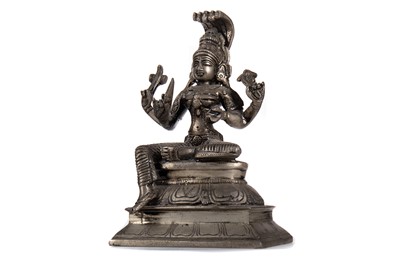 Lot 1072 - INDIAN WHITE METAL FIGURE OF SHIVA