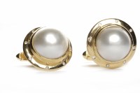 Lot 306 - PAIR OF PEARL SET CUFFLINKS each set with a...