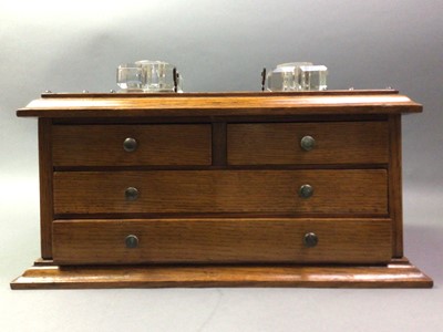 Lot 688 - EDWARDIAN OAK DESK STAND