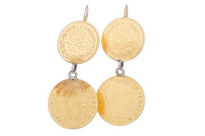 Lot 463 - PAIR OF GOLD EARRINGS