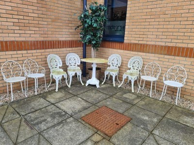 Lot 383 - WHITE PAINTED GARDEN FURNITURE