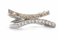 Lot 324 - DIAMOND DRESS RING formed by two rings, one...