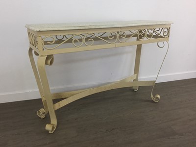 Lot 101 - WROUGHT METAL HALL TABLE