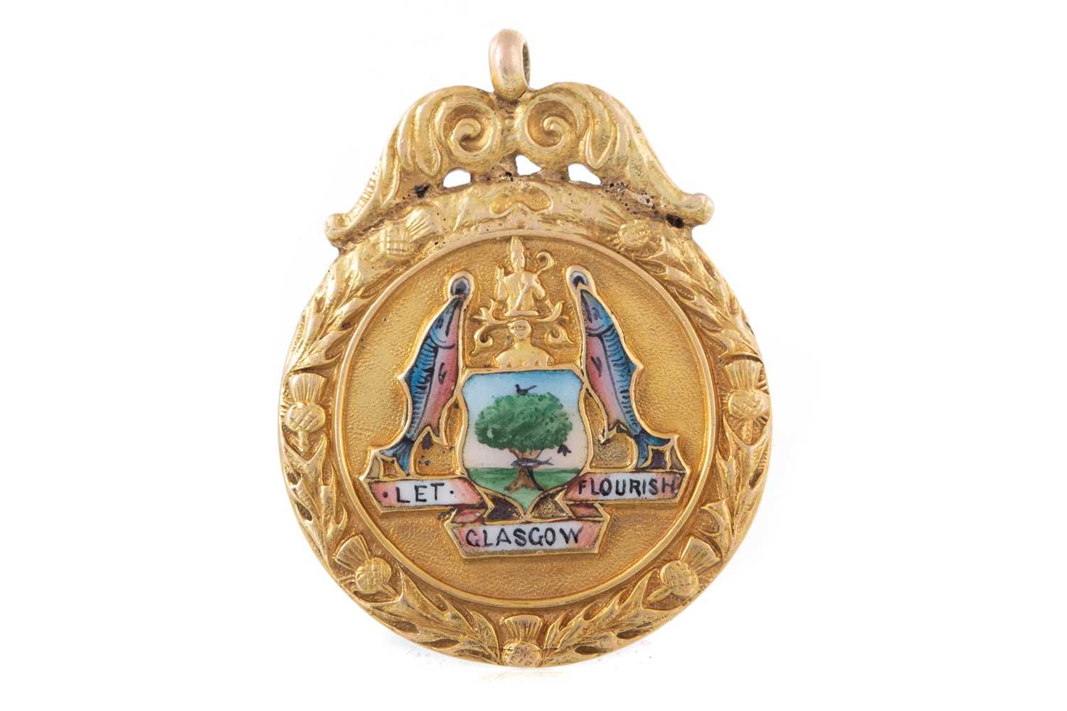 Lot 1619 - C.H. JOHNSTON, CELTIC F.C. SPORTS DAY GOLD MEDAL