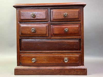 Lot 239 - VICTORIAN WALNUT MINIATURE CHEST OF DRAWERS