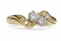 Lot 348 - EIGHTEEN CARAT GOLD DIAMOND TWO STONE RING the...