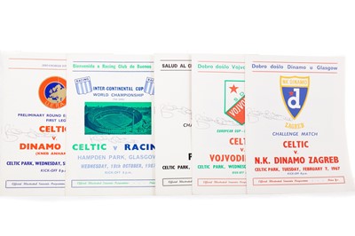 Lot 1640 - BILLY McNEILL OF CELTIC F.C., FIVE SIGNED PROGRAMMES