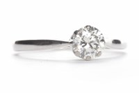 Lot 350 - DIAMOND SOLITAIRE RING the round brilliant cut...