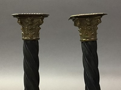 Lot 234 - PAIR OF BRASS CANDLESTICKS