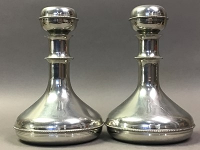 Lot 307 - PAIR OF EDWIN BLYDE PEWTER DECANTERS