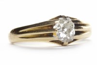 Lot 373 - DIAMOND SINGLE STONE RING the old cushion cut...