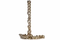 Lot 379 - NINE CARAT GOLD WATCH CHAIN formed by curb...