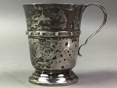 Lot 447 - SILVER CHRISTENING MUG