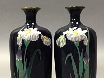 Lot 448 - PAIR OF CLOISONNE VASES