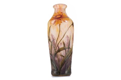 Lot 456 - DAUM NANCY, CAMEO GLASS 'SUNFLOWER' VASE