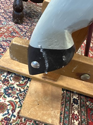 Lot 707 - DAPPLE GREY ROCKING HORSE