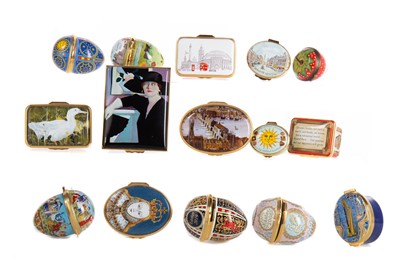 Lot 703 - HALCYON DAYS, GOOD AND VARIED COLLECTION OF ENAMEL PILL BOXES