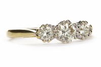 Lot 399 - DIAMOND THREE STONE RING the round brilliant...