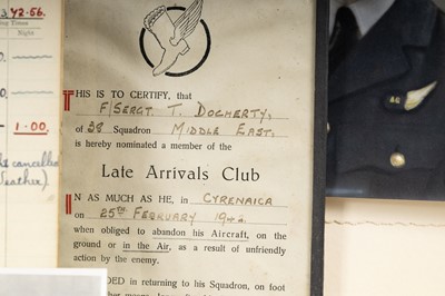 Lot 141 - CATERPILLAR CLUB BROOCH AWARDED TO F/SGT. THOMAS DOCHERTY