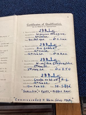 Lot 141 - CATERPILLAR CLUB BROOCH AWARDED TO F/SGT. THOMAS DOCHERTY