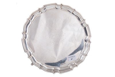 Lot 87 - GEORGE VI SILVER SALVER