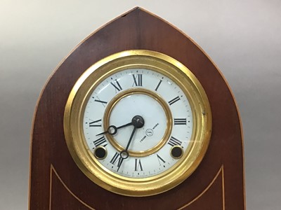 Lot 700 - EDWARDIAN INLAID MAHOGANY MANTEL CLOCK