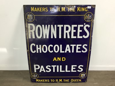 Lot 701 - ROWNTREES CHOCOLATES AND PASTILLES ENAMEL SIGN