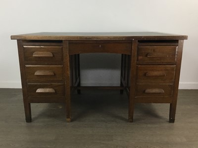 Lot 740 - EARLY 20TH CENTURY OAK DESK