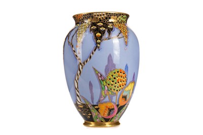 Lot 337 - VIOLET ELMER (BRITISH, 1907-1988) FOR CARLTON WARE, ART DECO 'DEVIL'S COPSE' PATTERN VASE