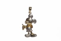 Lot 426 - EIGHTEEN CARAT GOLD MICKEY MOUSE MOTIF PENDANT...