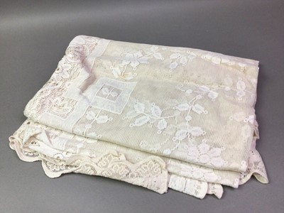 Lot 786 - VICTORIAN STYLE LACE BED COVER