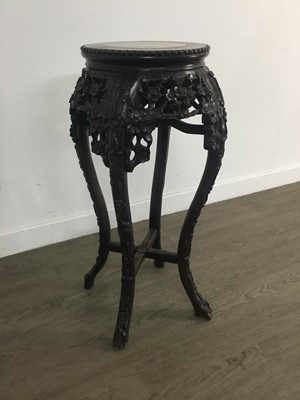 Lot 1096 - CHINESE HARDWOOD PEDESTAL