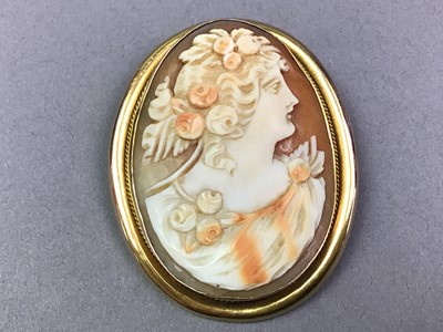 Lot 778 - GOLD MOUNTED CAMEO BROOCH