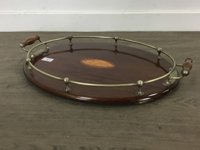 Lot 790 - INLAID MAHOGANY BUTLERS TRAY