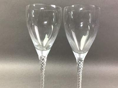 Lot 792 - SET OF EIGHT TWIST STEM WINE GLASSES