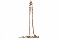 Lot 438 - NINE CARAT GOLD CURB LINK WATCH CHAIN 39.6g