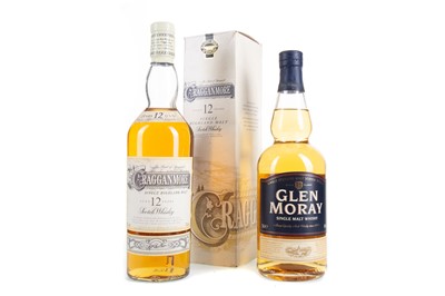 Lot 105 - CRAGGANMORE 12 YEAR OLD AND GLEN MORAY SINGLE MALT