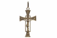 Lot 444 - EIGHTEEN CARAT GOLD CRUCIFIX PENDANT 51mm high,...