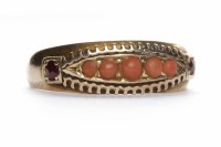 Lot 457 - VICTORIAN FIFTEEN CARAT GOLD CORAL RING set...