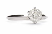 Lot 462 - DIAMOND SOLITAIRE RING the round brilliant cut...